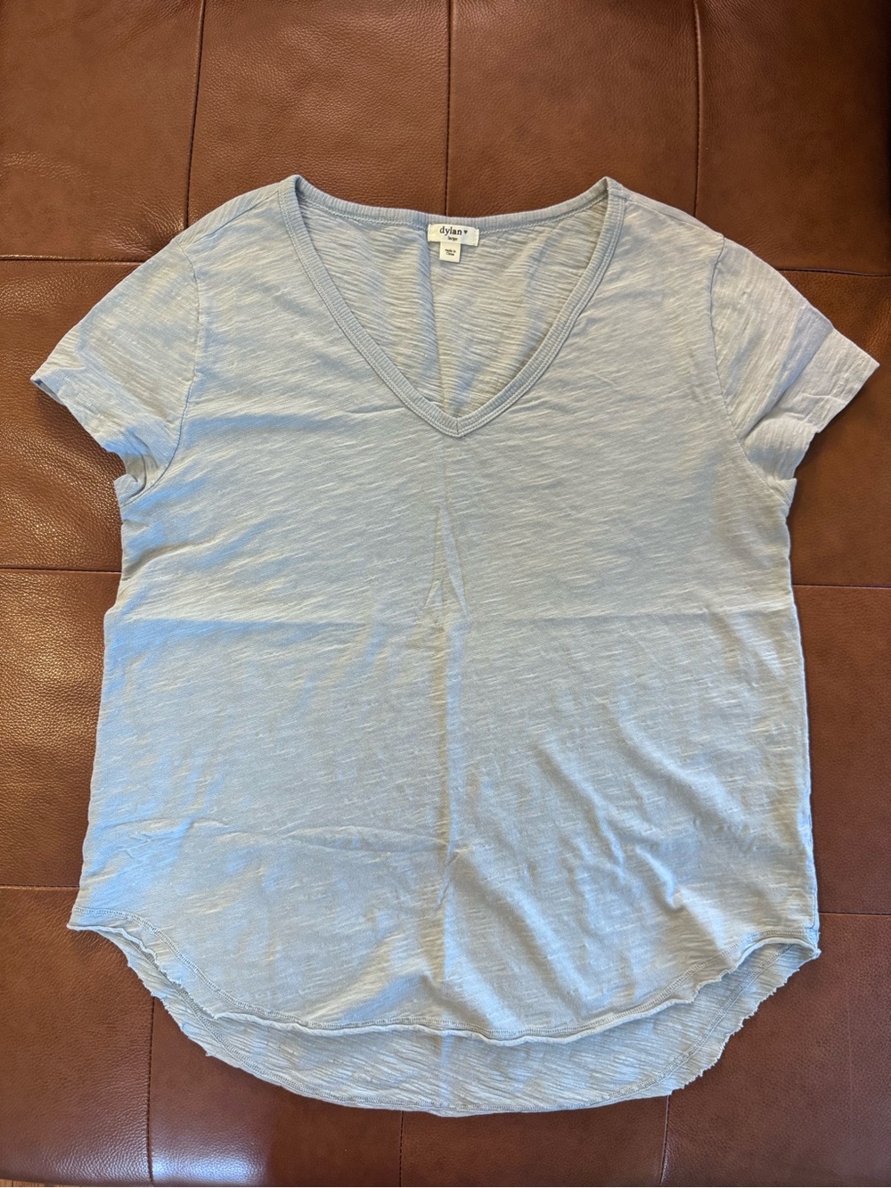 dylan Sky Blue V-Neck Short Sleeve Tee